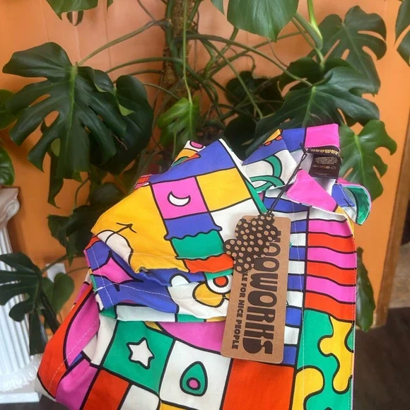 Nooworks Colorful Wormiverse Graphic Twill Coveralls Jumpsuit - Picture 2 of 5